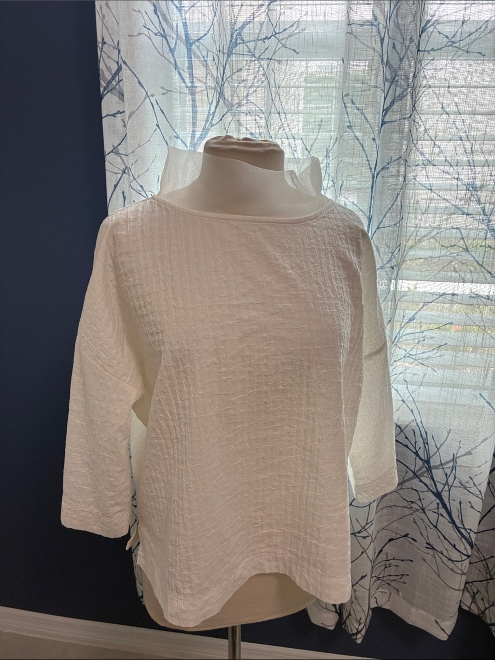 IC Collection Organza Stand Collared Blouse